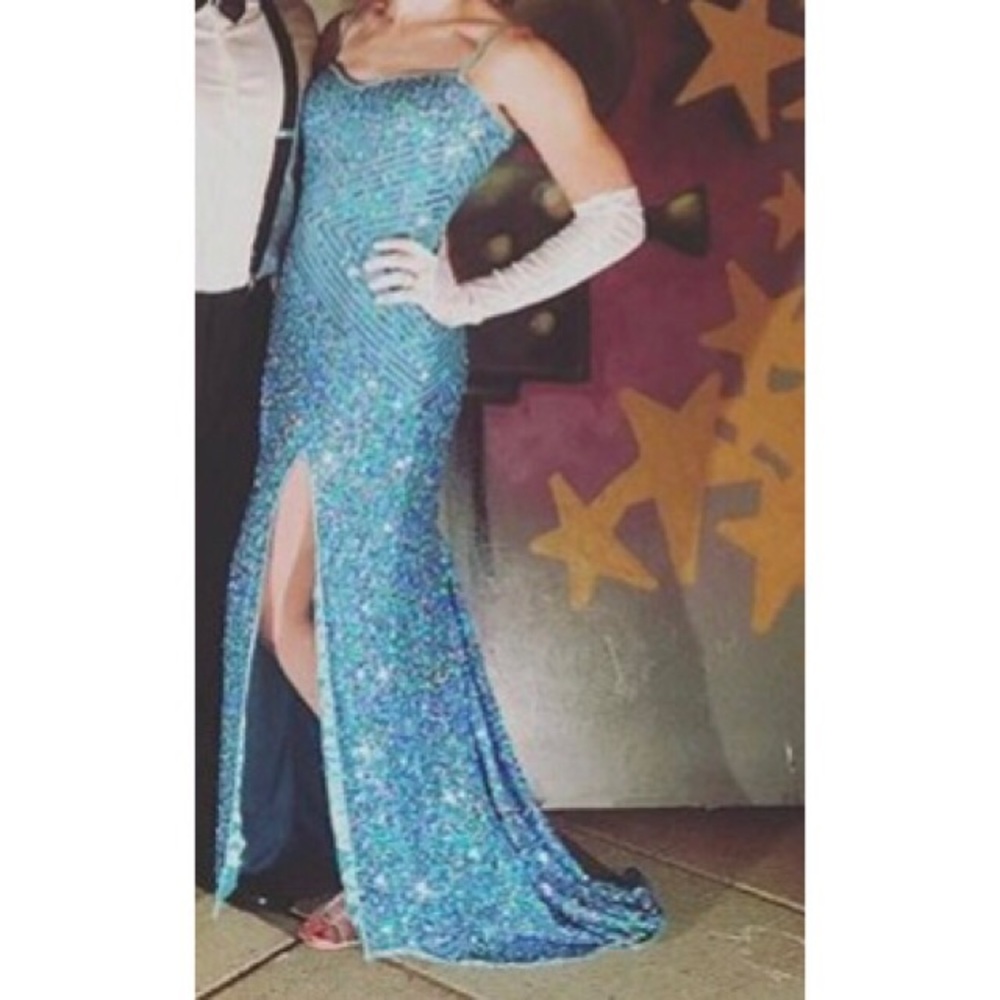 Beautiful Blue Sequin Gown Size 2